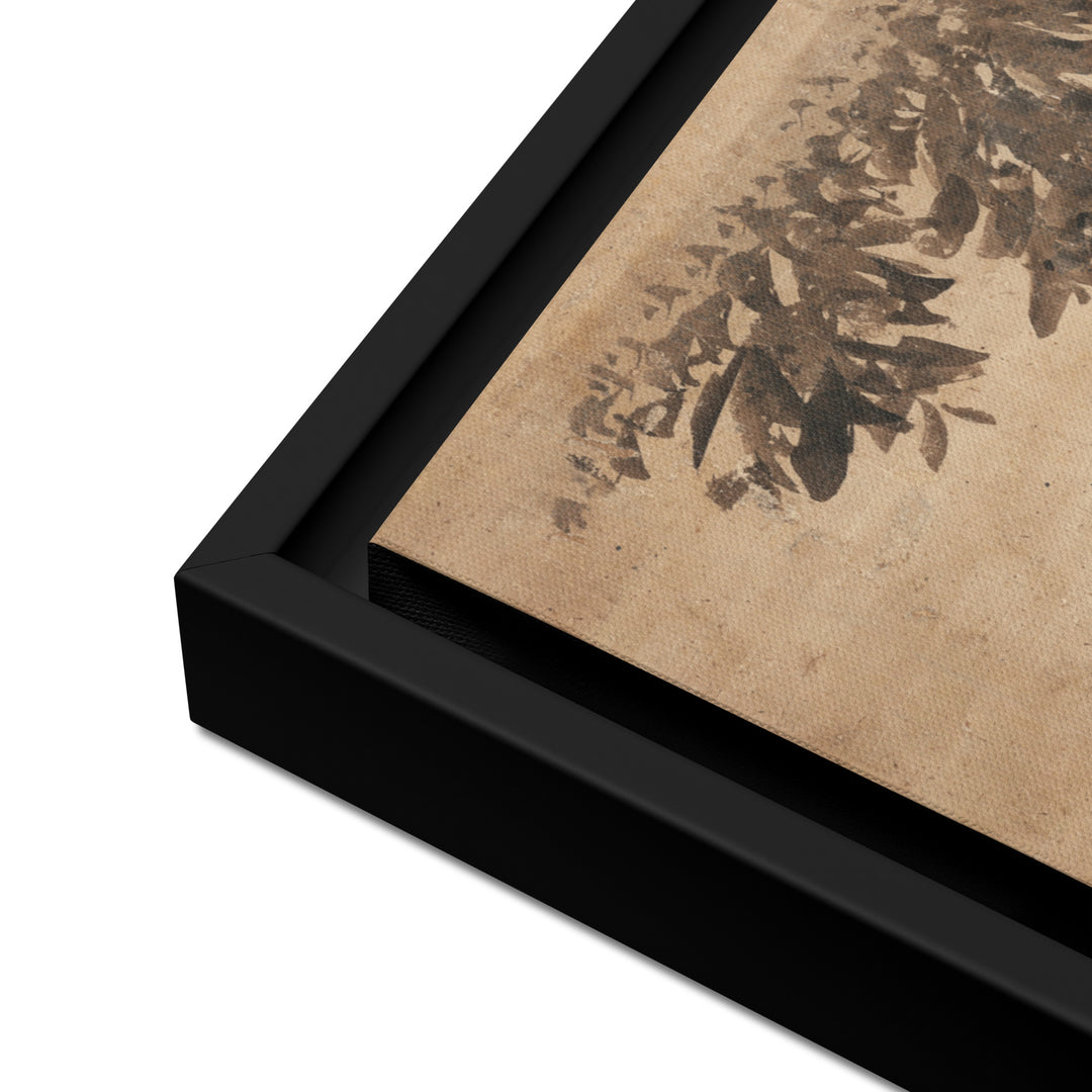 Hundemutter-mit-Welpen-framed-canvas-_in_-black-18x24-product