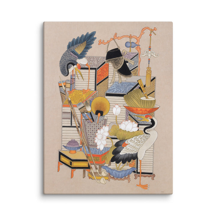 Leinwand - Sehnsucht nach Wissen mit Kranich