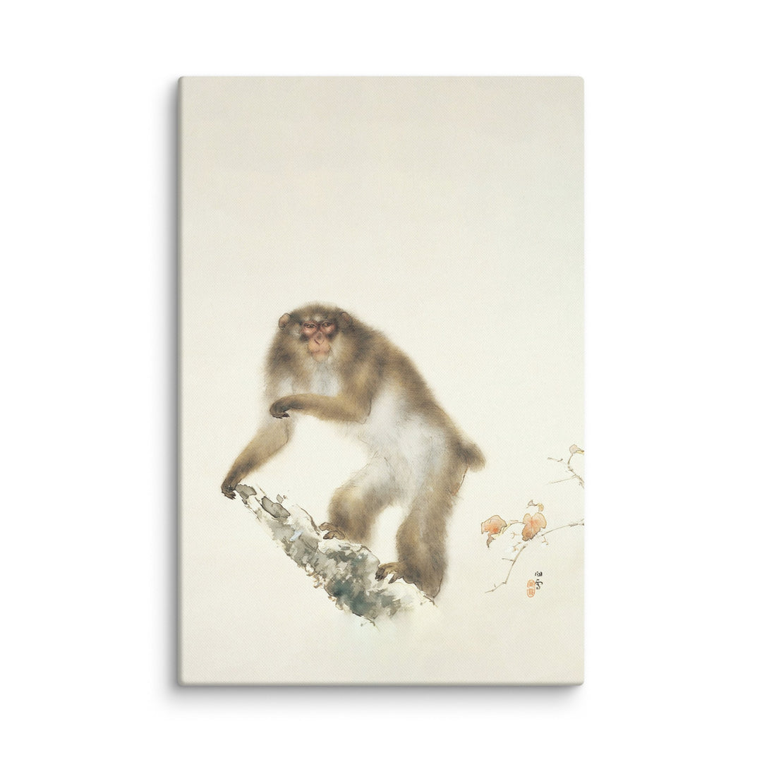 canvas-_in_-24x36-Kansetsu_Hashimoto-Old_Monkey_with_Cherry_in_Autumn-min