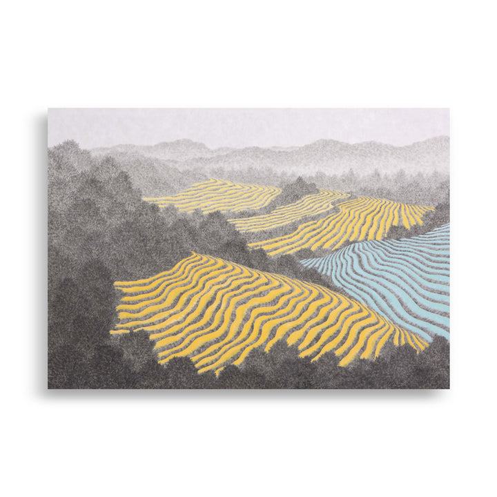 Mit diesem gerahmten Poster - Han Jeong Lee, Felder 1 setzt du in jedem Raum ein markantes Zeichen. Gedruckt auf hochwertigem, dickem, mattem Papier.