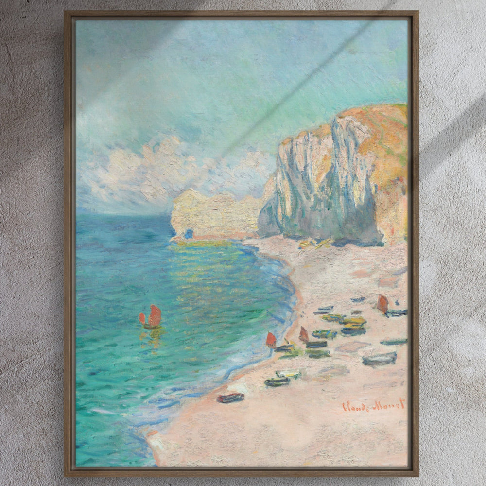 Leinwand - Claude Monet, Étretat: The Beach and the Falaise d'Amont