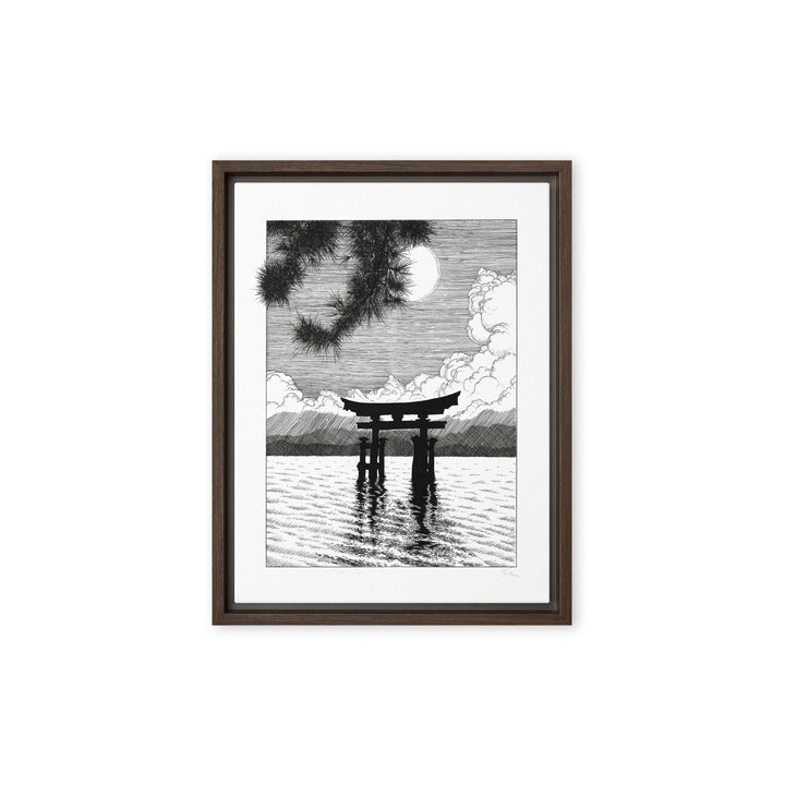 Gerahmte Leinwand - Miyajima Pavel Illustrations Braun / 30x41 cm (12″×16″) artlia