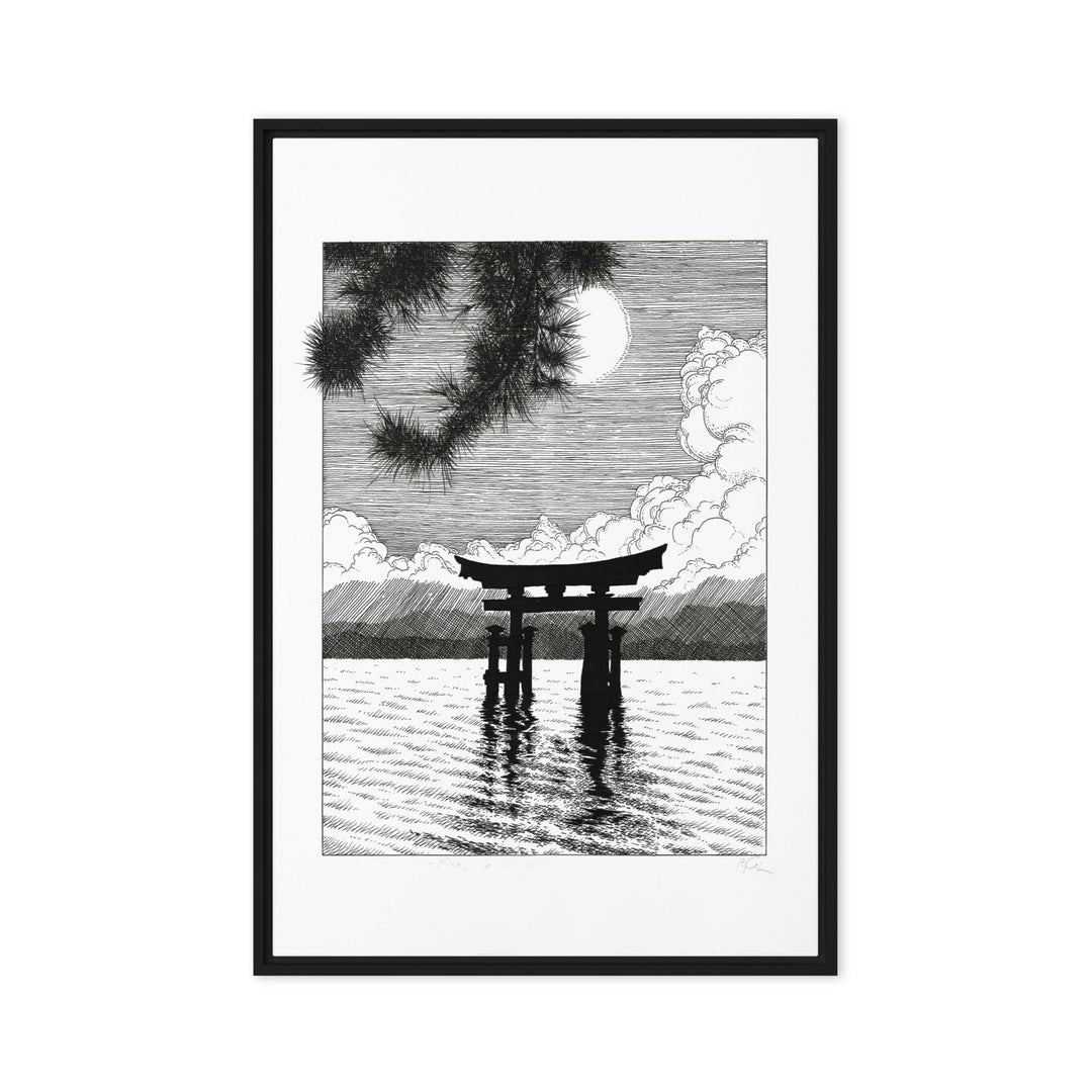 Gerahmte Leinwand - Miyajima Pavel Illustrations Schwarz / 61x91 cm (24″×36″) artlia