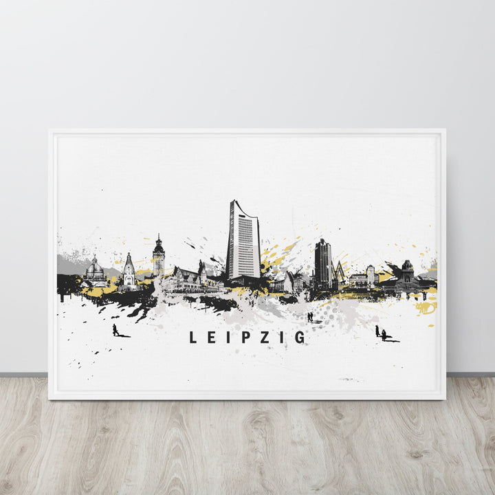 Gerahmte Leinwand - Skyline Leipzig Marko Kurth artlia