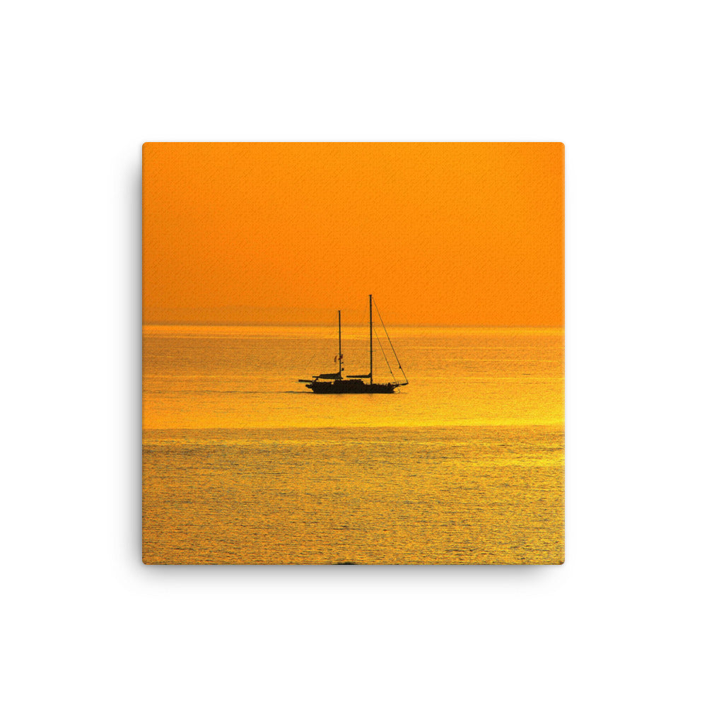 Leinwand - a ship on golden sea Kuratoren von artlia 41x41 cm (16″×16″) artlia