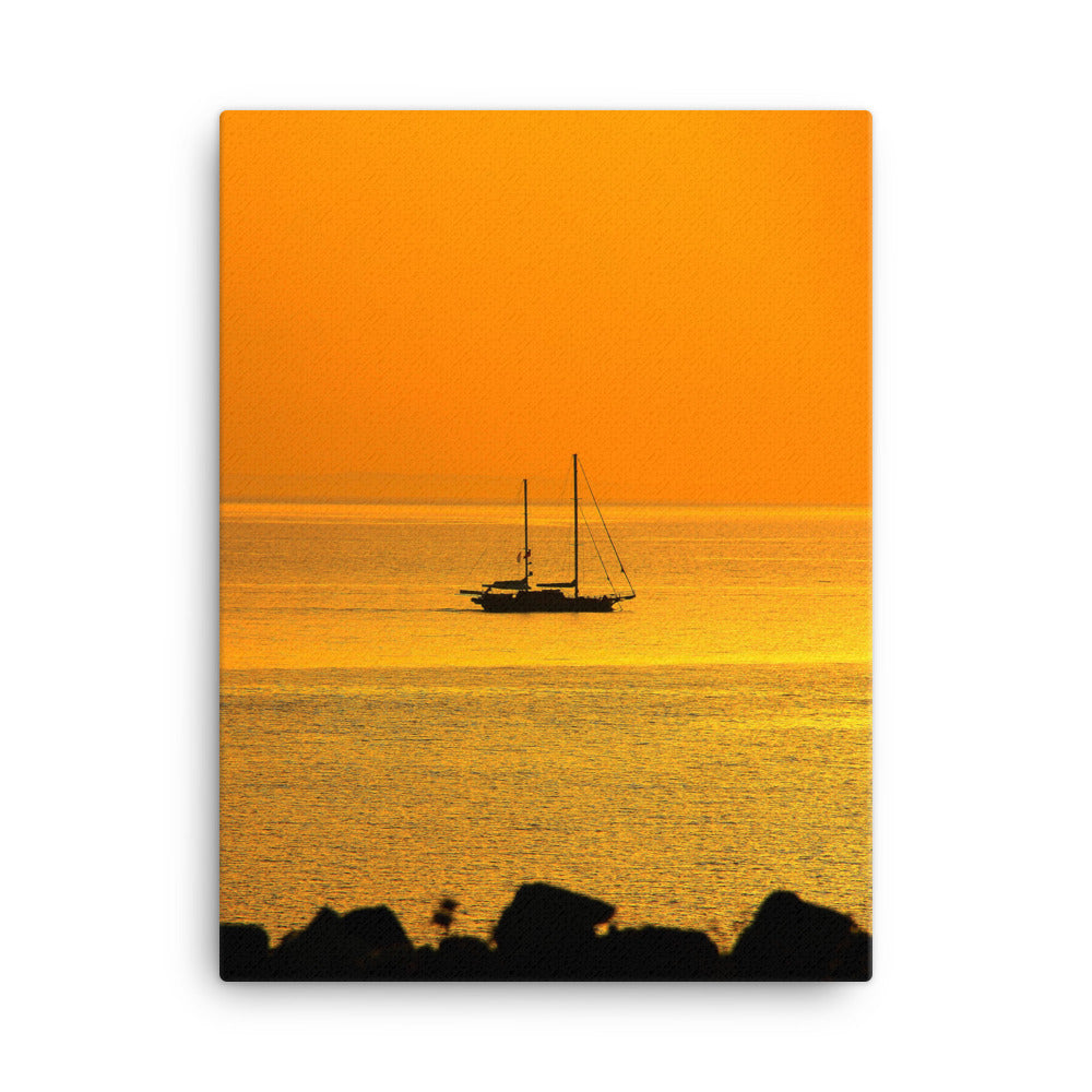 Leinwand - a ship on golden sea Kuratoren von artlia 46x61 cm (18″×24″) artlia