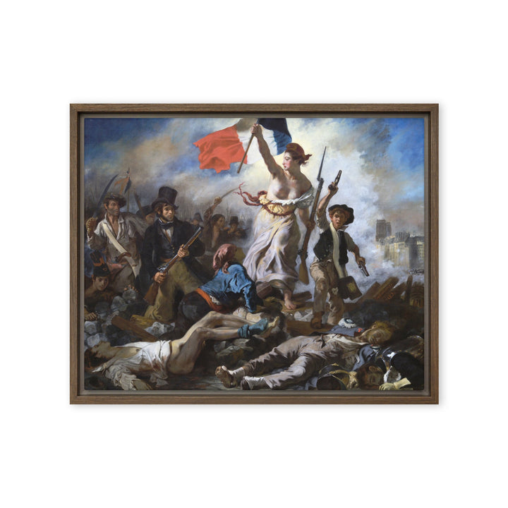 Leinwand - Eugène Delacroix, Die Freiheit führt das Volk Braun / 41x51 cm (16″×20″) artlia