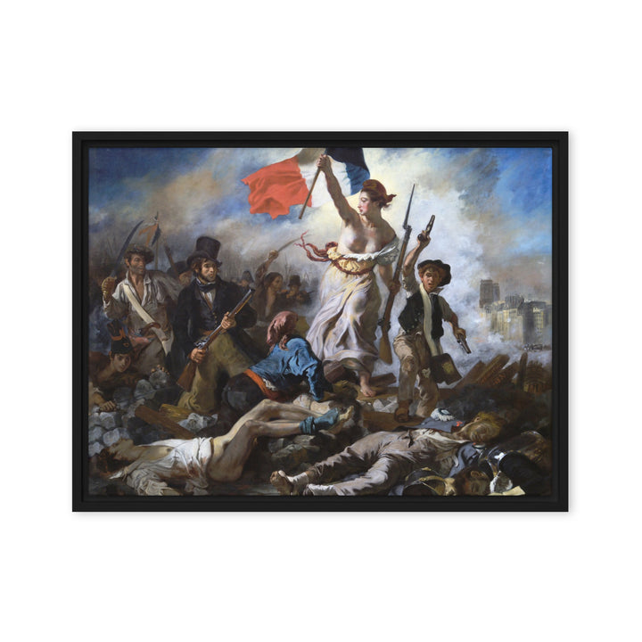 Leinwand - Eugène Delacroix, Die Freiheit führt das Volk Schwarz / 61x81 cm (24″×32″) artlia