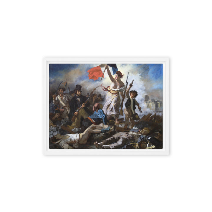 Leinwand - Eugène Delacroix, Die Freiheit führt das Volk Weiß / 31x41 cm (12″×16″) artlia