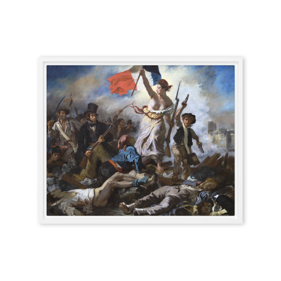 Leinwand - Eugène Delacroix, Die Freiheit führt das Volk Weiß / 41x51 cm (16″×20″) artlia