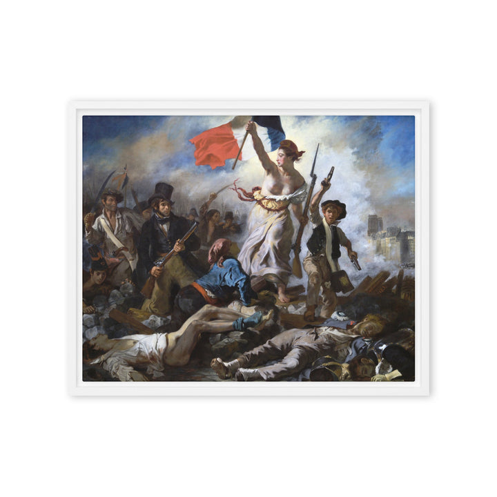 Leinwand - Eugène Delacroix, Die Freiheit führt das Volk Weiß / 41x51 cm (16″×20″) artlia