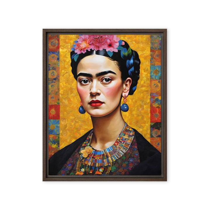 Leinwand - Frida Kahlo in the style of Gustav Klimt Kuratoren von artlia Braun / 41x51 cm (16″×20″) artlia