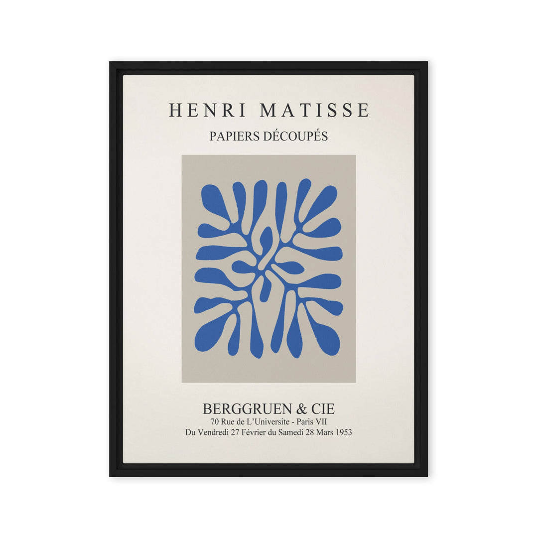 Leinwand - Henri Matisse, Papier Découpés blaue Blätter Henri Matisse Schwarz / 46x61 cm (18″×24″) artlia