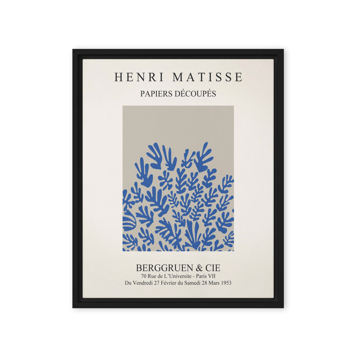 Leinwand - Henri Matisse, Papier Découpés blaue Blumen Henri Matisse Schwarz / 41x51 cm (16″×20″) artlia