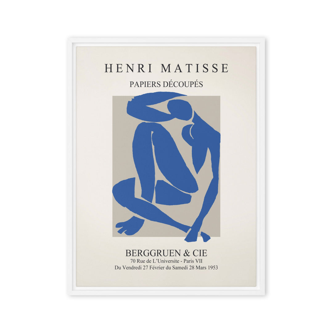 Leinwand - Henri Matisse, Papier Découpés blauer Akt Henri Matisse Weiß / 46x61 cm (18″×24″) artlia