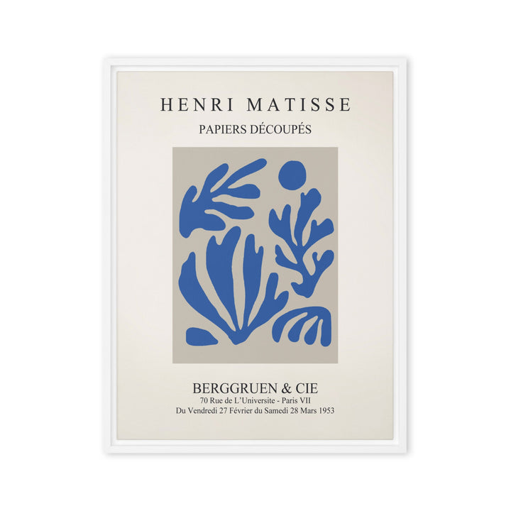 Leinwand - Henri Matisse, Papier Découpés blauer Garten I Henri Matisse Weiß / 46x61 cm (18″×24″) artlia