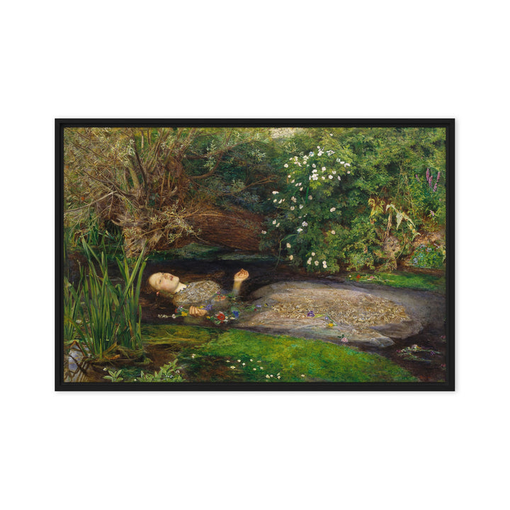 Leinwand - John Everett Millais, Ophelia Schwarz / 61x91 cm (24″×36″) artlia