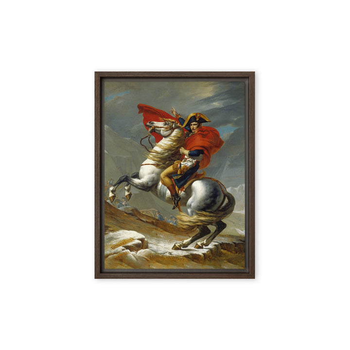 Leinwand - Napoleon Crossing the Alps Jacques-Louis David Braun / 31x41 cm (12″×16″) artlia