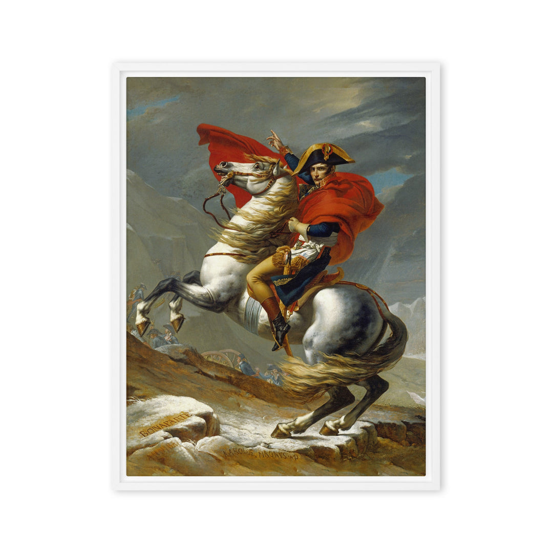 Leinwand - Napoleon Crossing the Alps Jacques-Louis David Weiß / 46x61 cm (18″×24″) artlia