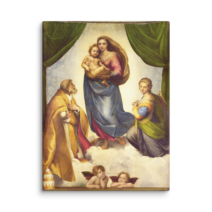 Leinwand - Raffaello Sanzio da Urbino, Die Sixtinische Madonna ohne Rahmen / 31x41 cm (12″×16″) artlia
