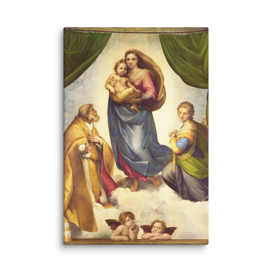 Leinwand - Raffaello Sanzio da Urbino, Die Sixtinische Madonna ohne Rahmen / 51x76 cm (20″×30″) artlia