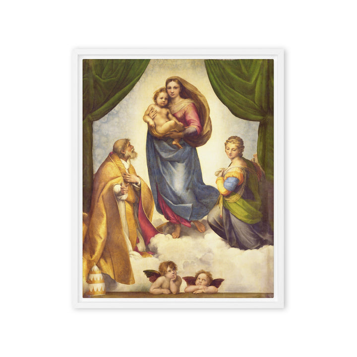 Leinwand - Raffaello Sanzio da Urbino, Die Sixtinische Madonna Weiß / 41x51 cm (16″×20″) artlia