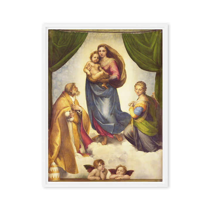 Leinwand - Raffaello Sanzio da Urbino, Die Sixtinische Madonna Weiß / 46x61 cm (18″×24″) artlia