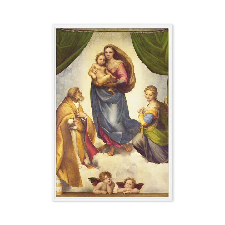 Leinwand - Raffaello Sanzio da Urbino, Die Sixtinische Madonna Weiß / 51x76 cm (20″×30″) artlia