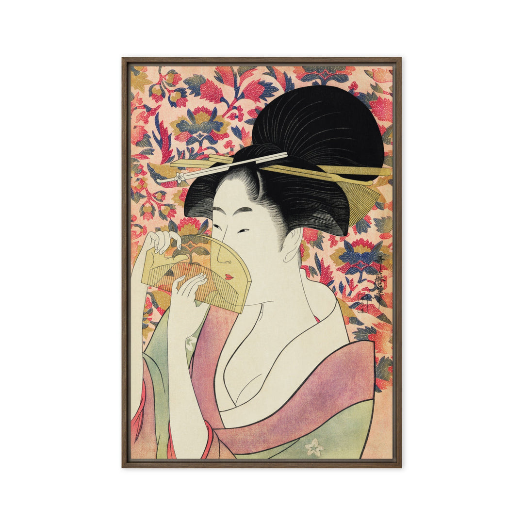 Leinwand - Retro Geisha Braun / 61x91 cm (24″×36″) artlia
