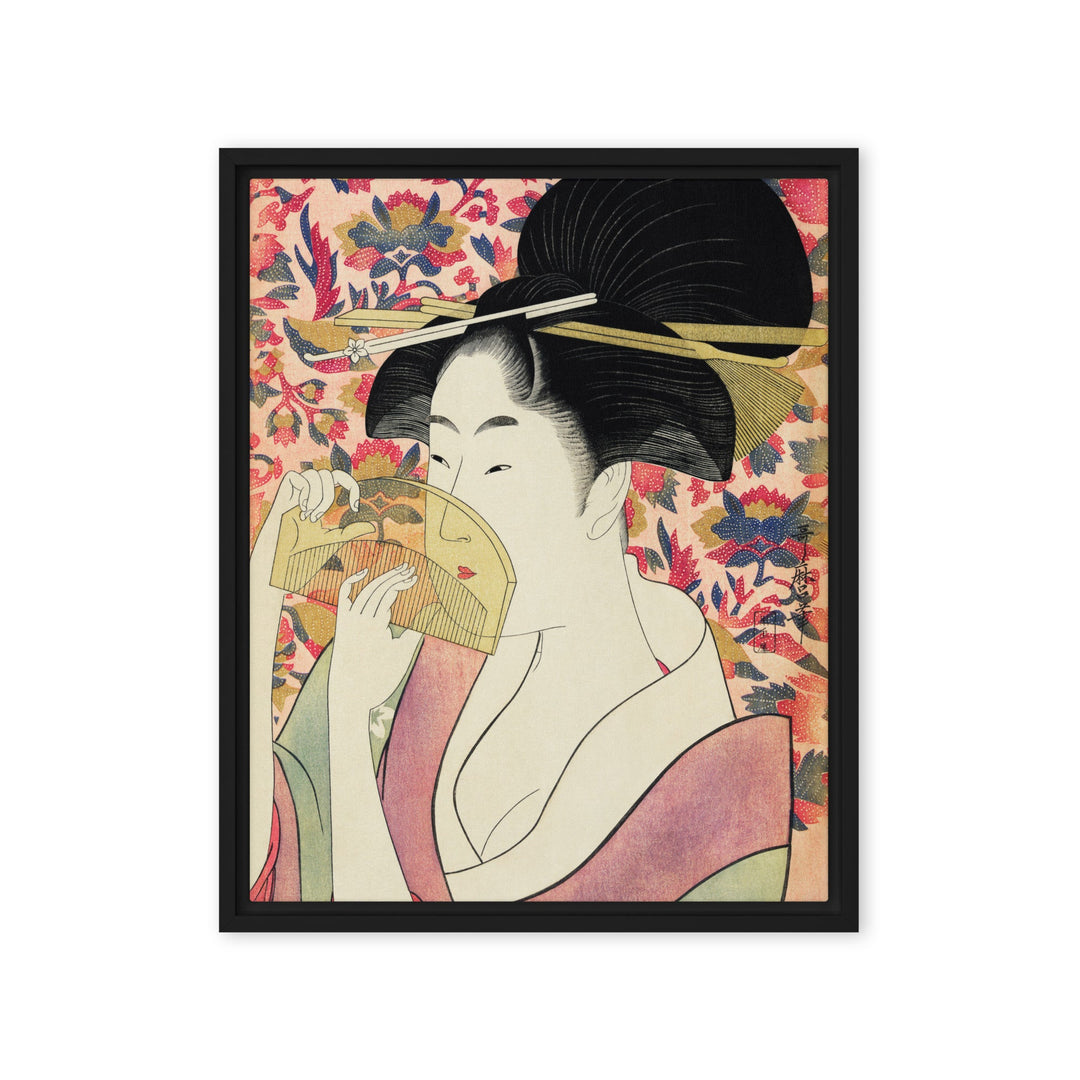 Leinwand - Retro Geisha Schwarz / 41x51 cm (16″×20″) artlia