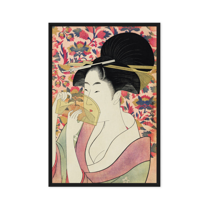 Leinwand - Retro Geisha Schwarz / 51x76 cm (20″×30″) artlia