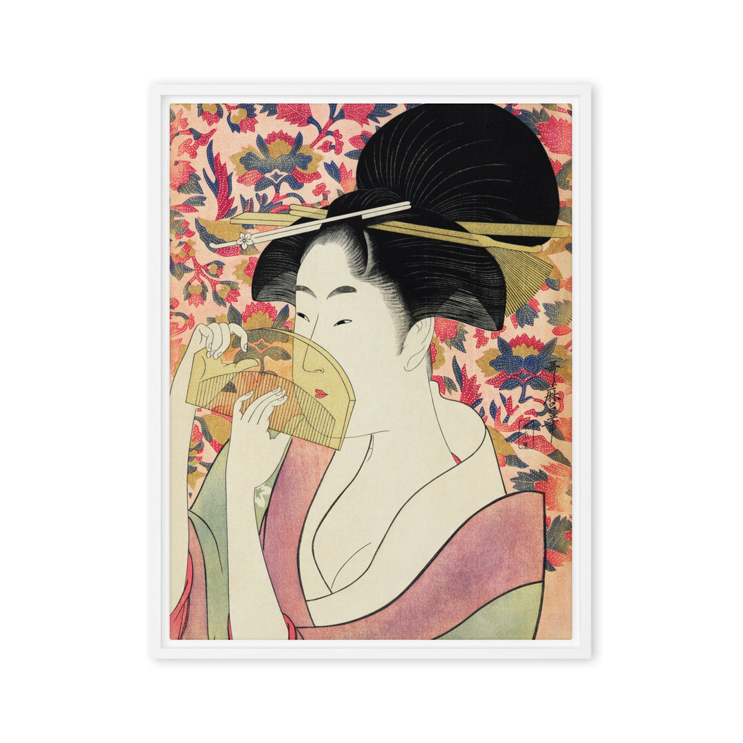 Leinwand - Retro Geisha Weiß / 46x61 cm (18″×24″) artlia