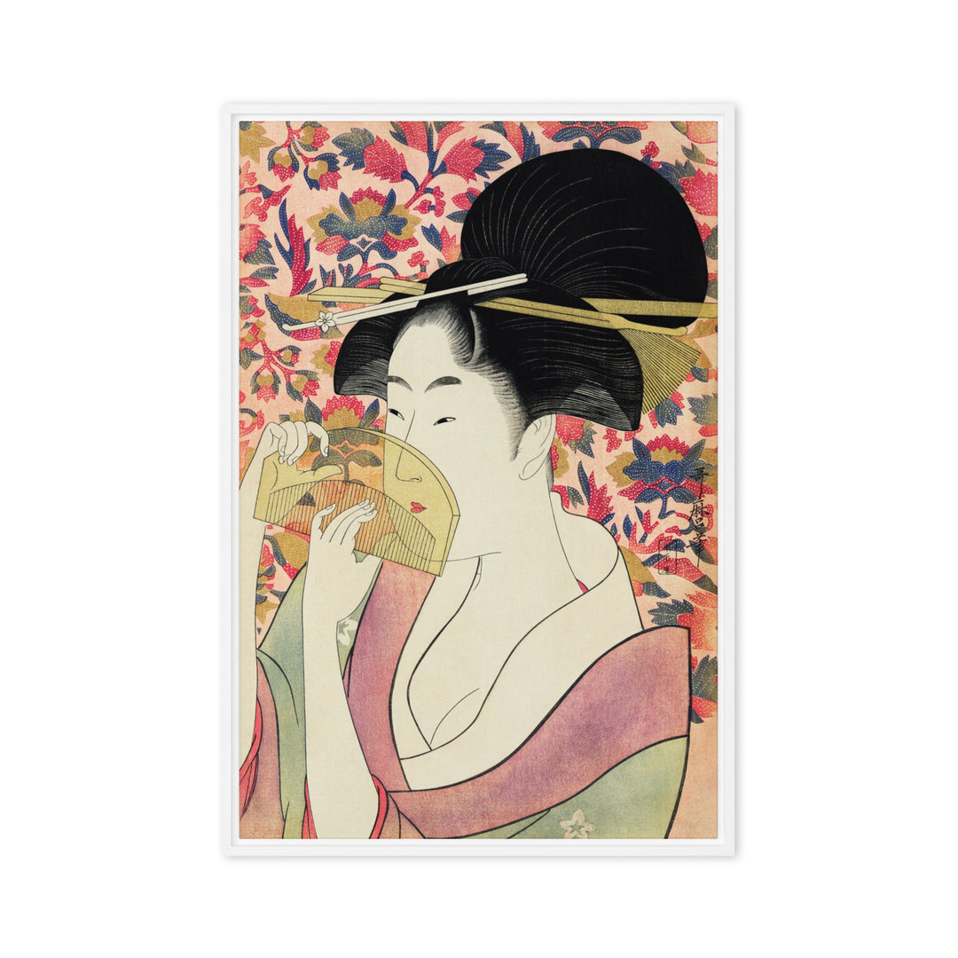 Leinwand - Retro Geisha Weiß / 51x76 cm (20″×30″) artlia