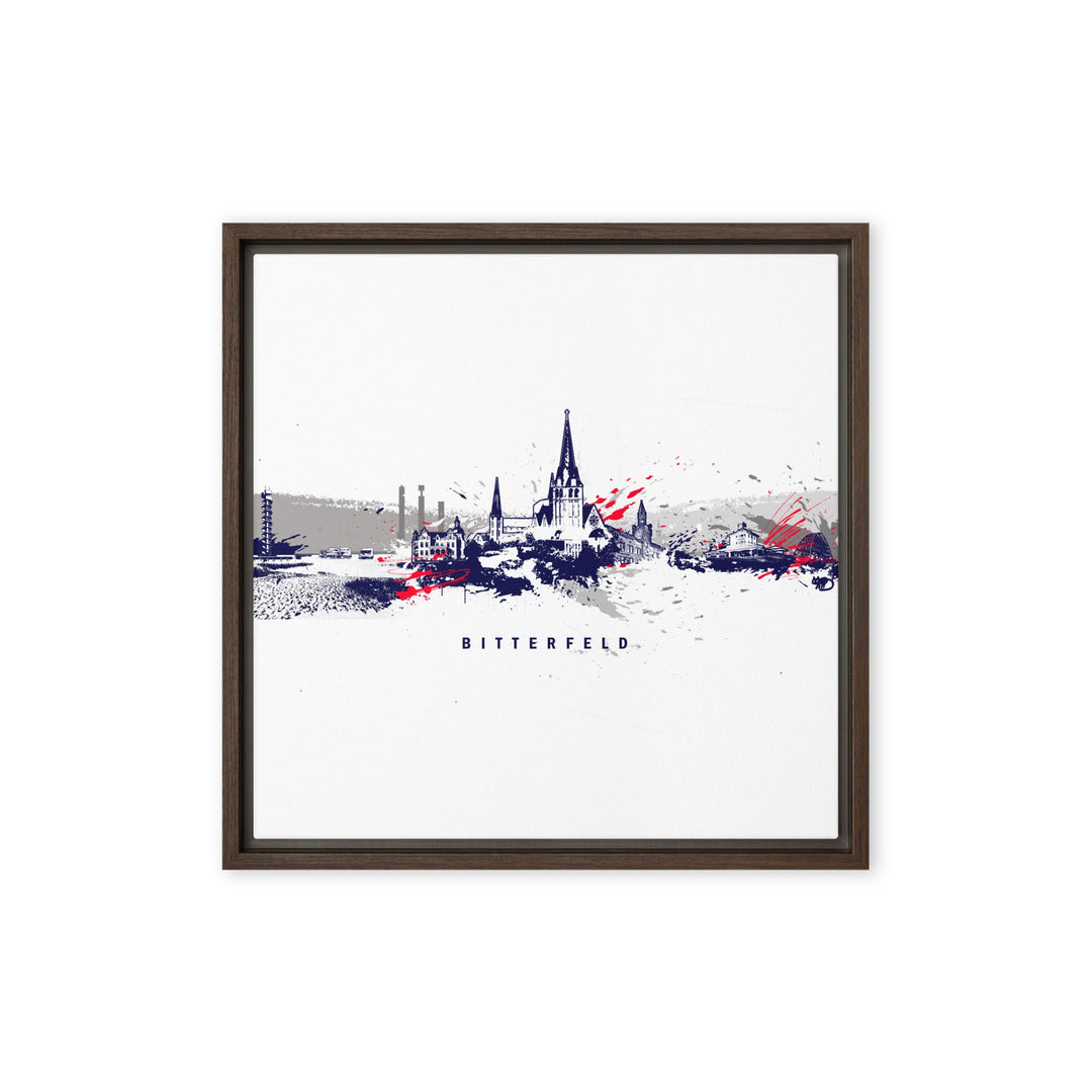 Leinwand - Skyline Bitterfeld Marko Kurth Braun / 41x41 cm (16″×16″) artlia