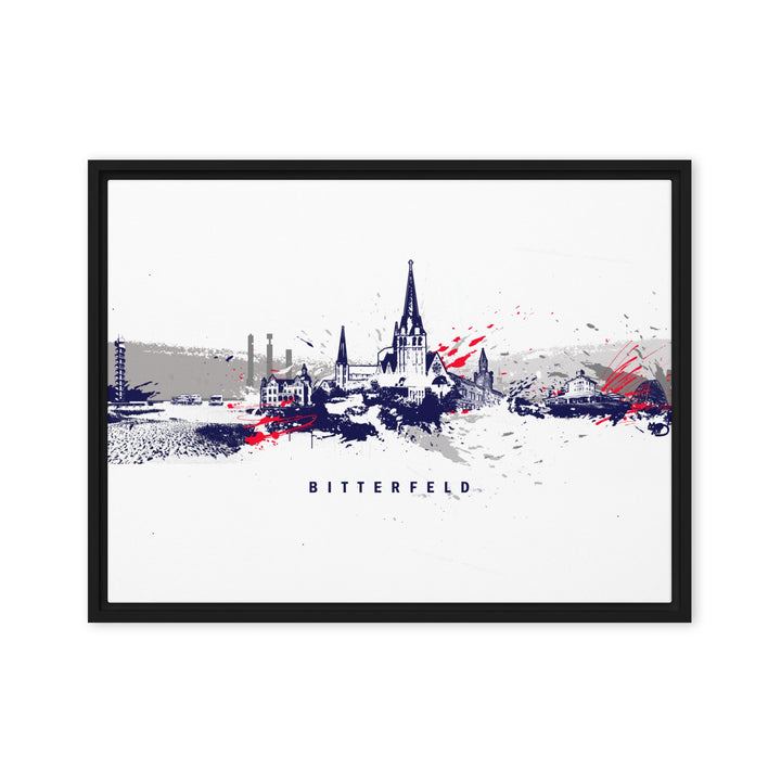 Leinwand - Skyline Bitterfeld Marko Kurth Schwarz / 46x61 cm (18″×24″) artlia