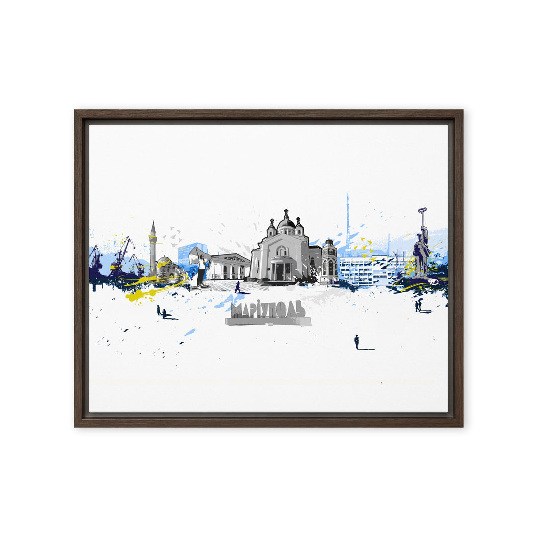 Leinwand - Skyline Mariupol Marko Kurth Braun / 41x51 cm (16″×20″) artlia