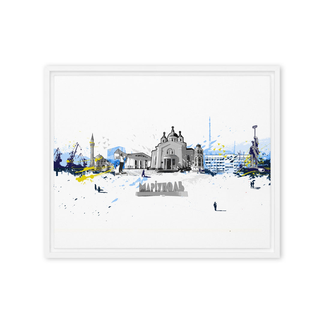 Leinwand - Skyline Mariupol Marko Kurth Weiß / 41x51 cm (16″×20″) artlia