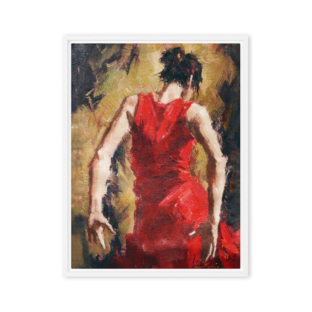 Leinwand - Tango Woman in Red Dress Kuratoren von artlia Weiß / 46x61 cm (18″×24″) artlia