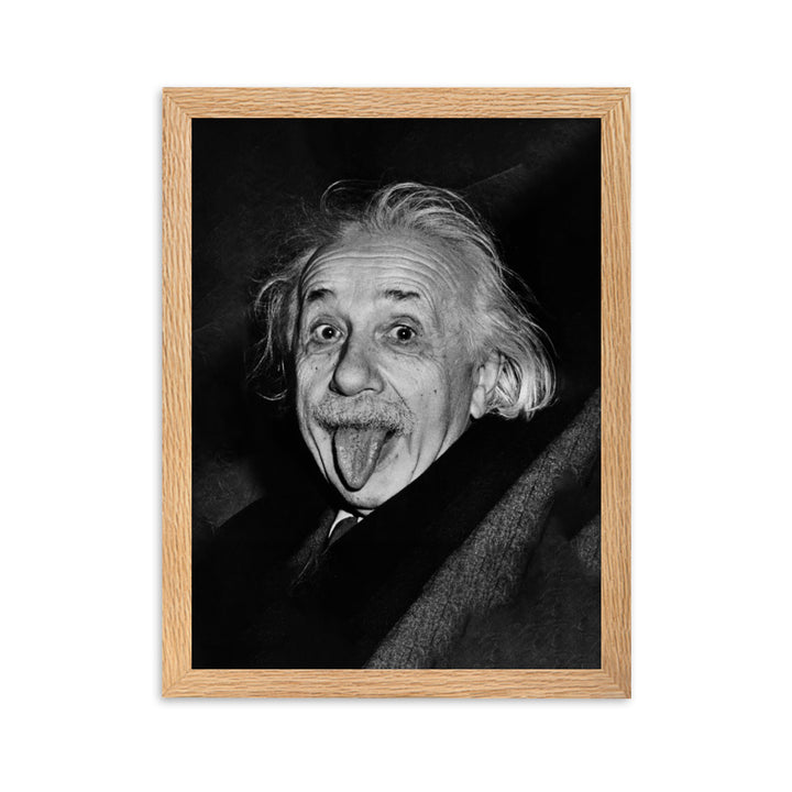 Poster - Albert Einstein Zunge Arthur Sasse Oak / 30×40 cm artlia