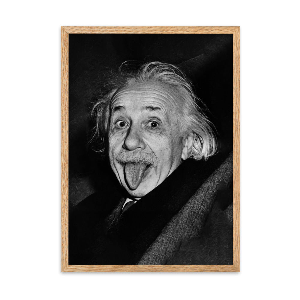 Poster - Albert Einstein Zunge Arthur Sasse Oak / 50×70 cm artlia