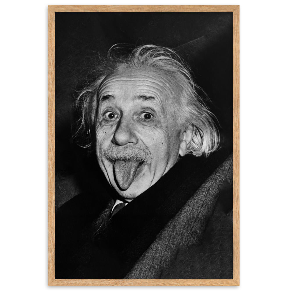 Poster - Albert Einstein Zunge Arthur Sasse Oak / 61×91 cm artlia