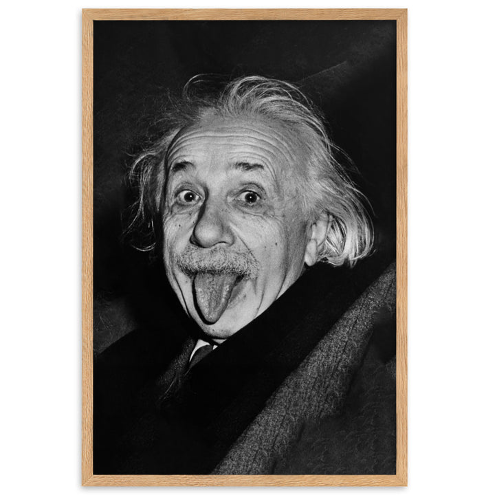 Poster - Albert Einstein Zunge Arthur Sasse Oak / 61×91 cm artlia