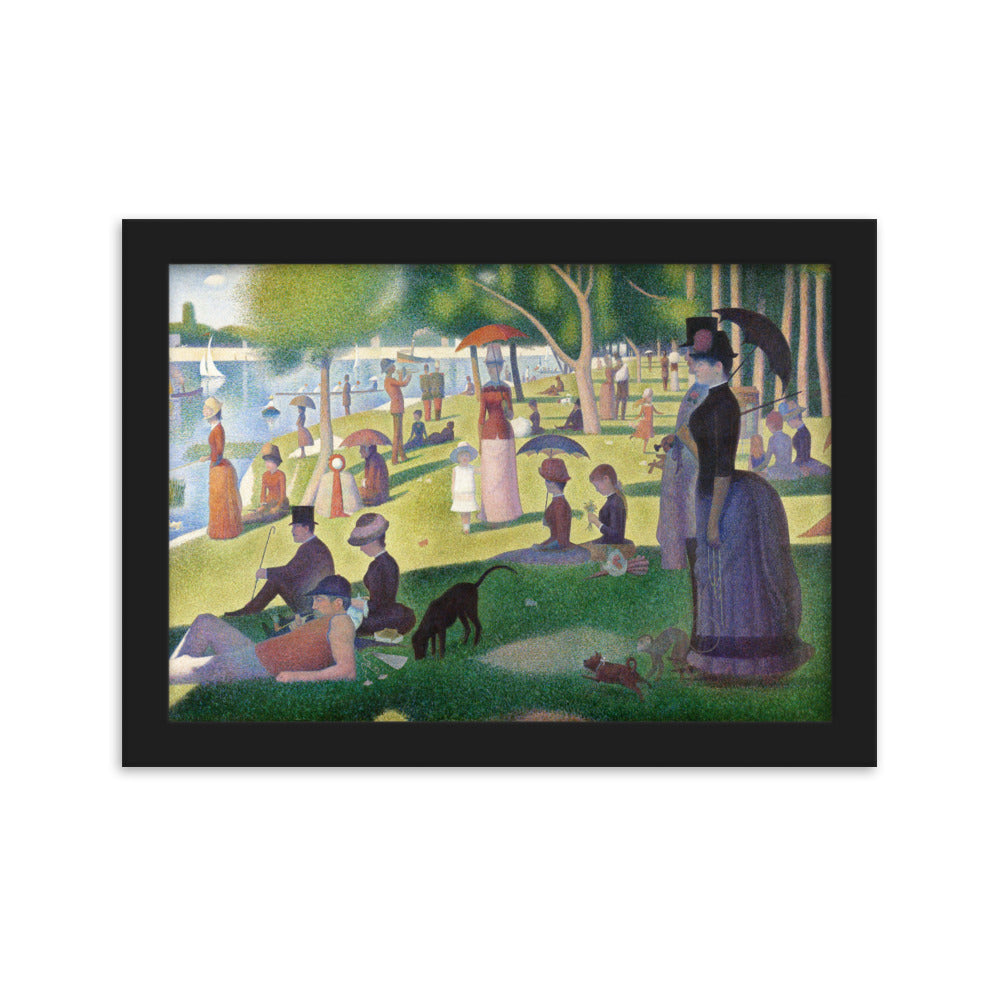 Poster - Ein Sonntagnachmittag auf der Insel La Grande Jatte Georges Seurat Schwarz / 21×30 cm artlia
