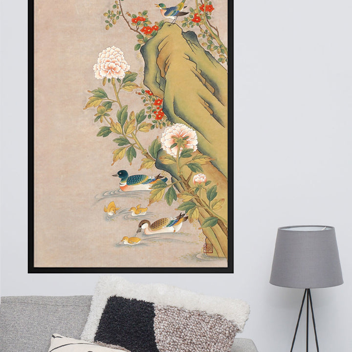 poster-frame-seungmin-yoon-blumen-und-voegel-artlia