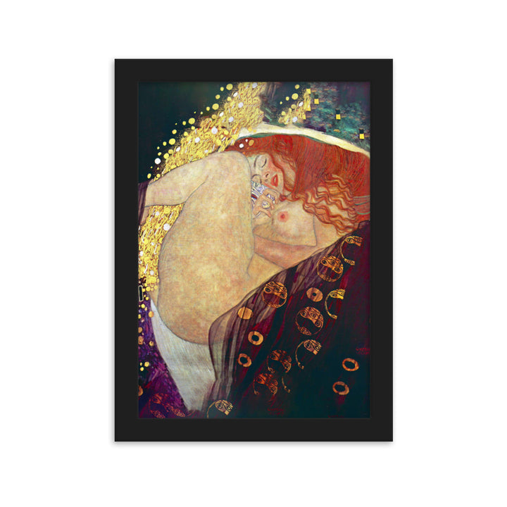 Poster - Gustav Klimt, Danae Gustav Klimt Schwarz / 21×30 cm (8"x12") artlia