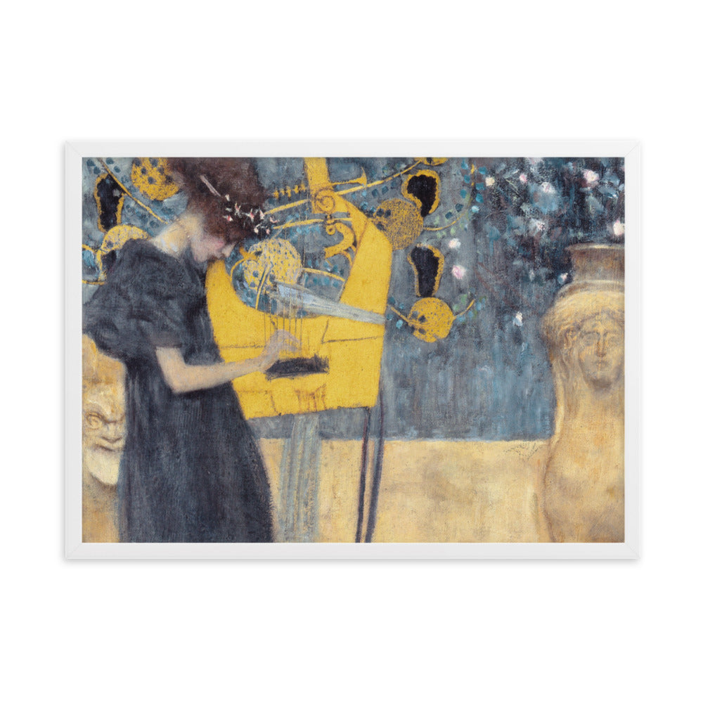 Poster - Gustav Klimt, Die Musik Gustav Klimt Weiß / 50×70 cm artlia