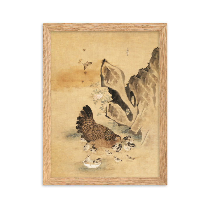 Poster - Henne und Küken, Byeon Sang-byeok Byeon Sang-byeok Oak / 30×40 cm artlia