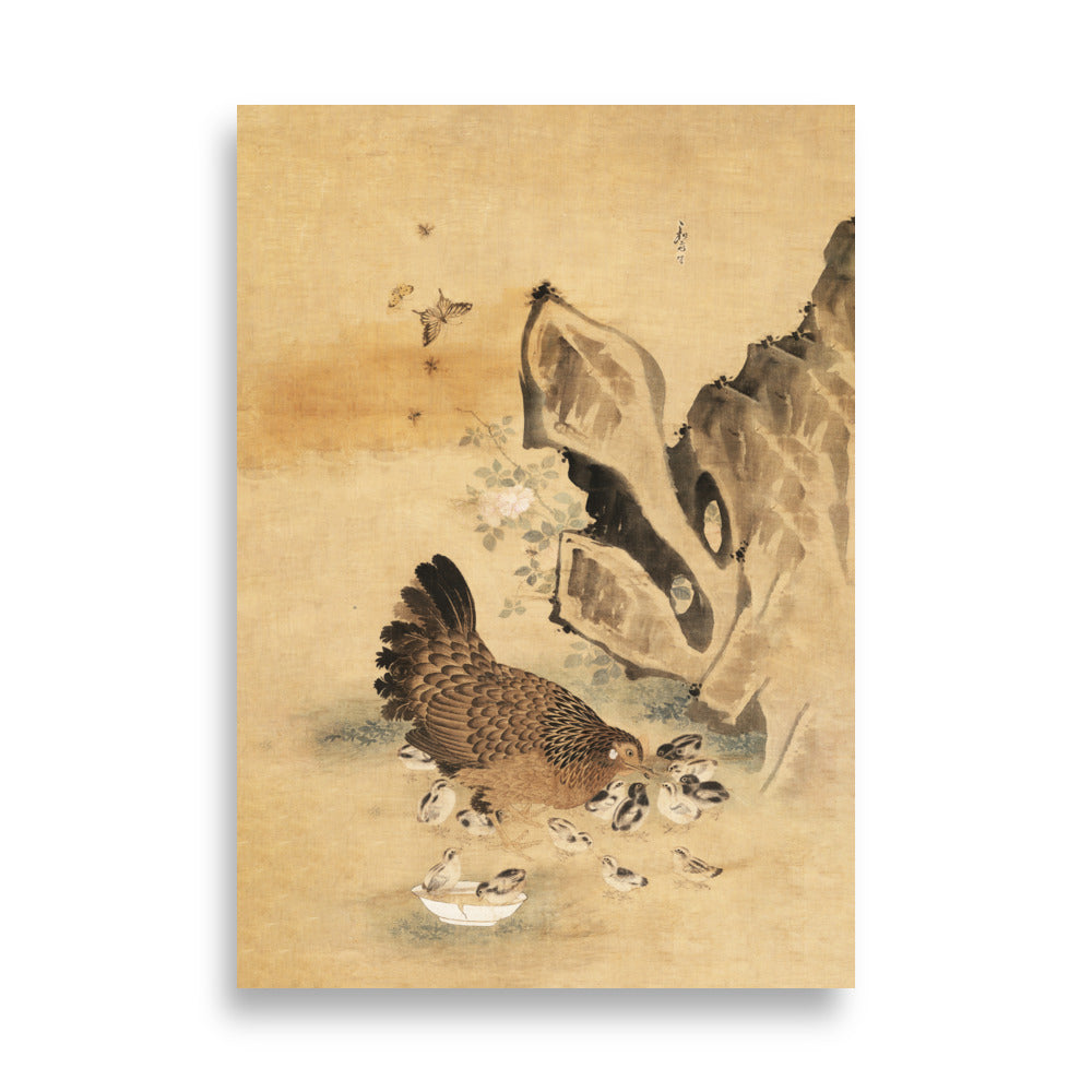 Poster - Henne und Küken, Byeon Sang-byeok Byeon Sang-byeok ohne / 21×30 cm artlia
