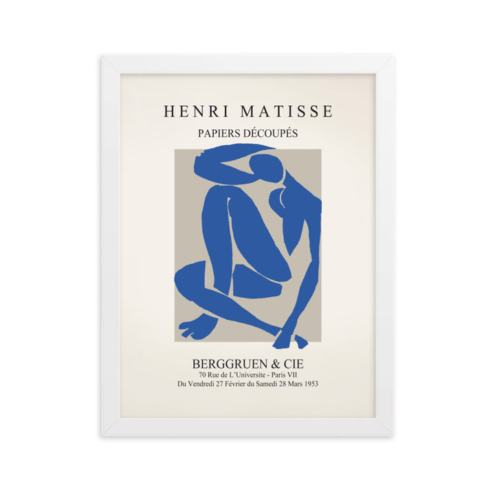 Poster - Henri Matisse, Papier Découpés blauer Akt Henri Matisse Weiß / 30×40 cm artlia