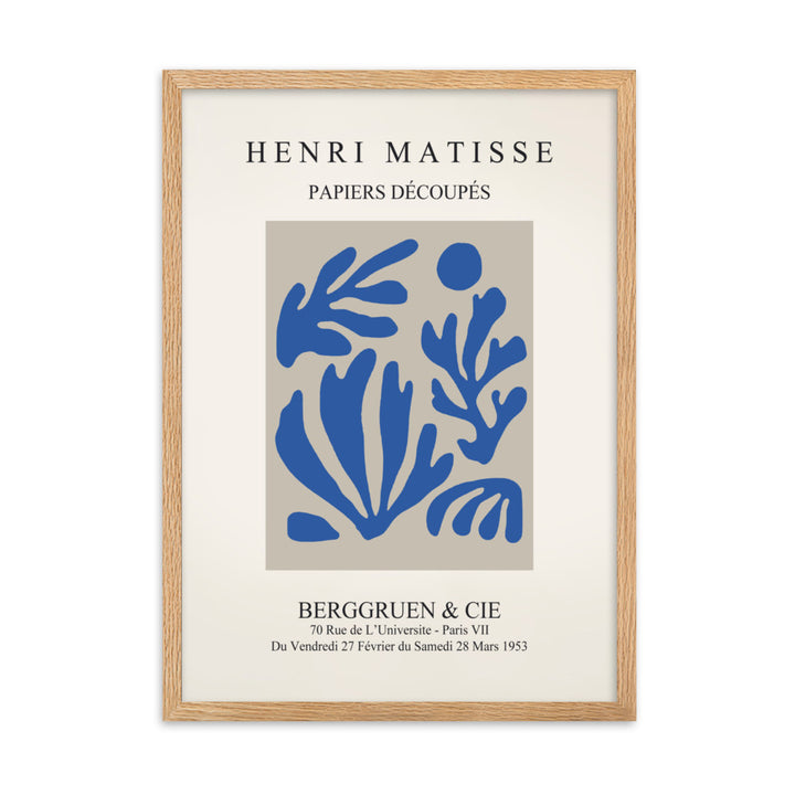 Poster - Henri Matisse, Papier Découpés blauer Garten I Henri Matisse Oak / 50×70 cm artlia